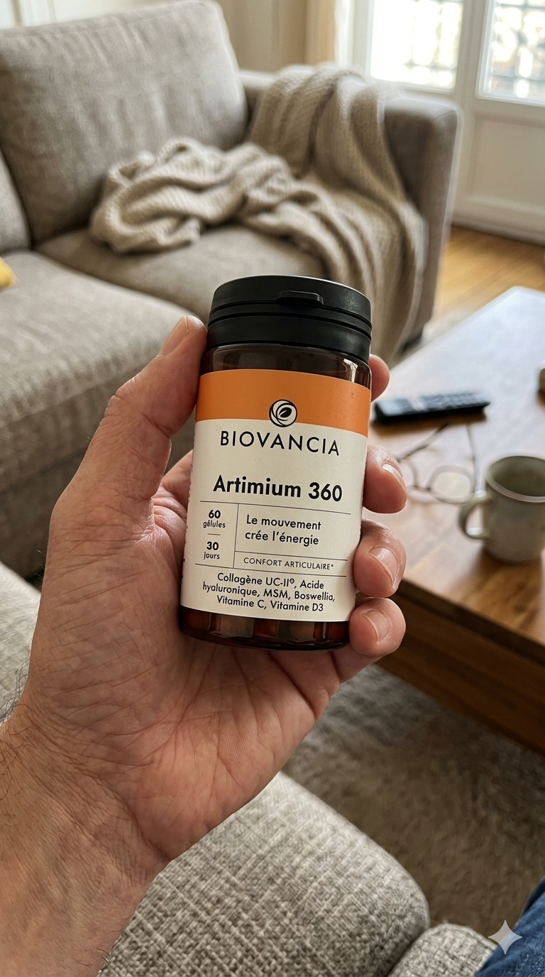 Artimium 360 Biovancia avis - test complet complément articulations 6 actifs MSM Collagène UC-II breveté Boswellia serrata acide hyaluronique vitamine D vitamine C arthrose douleurs articulaires
