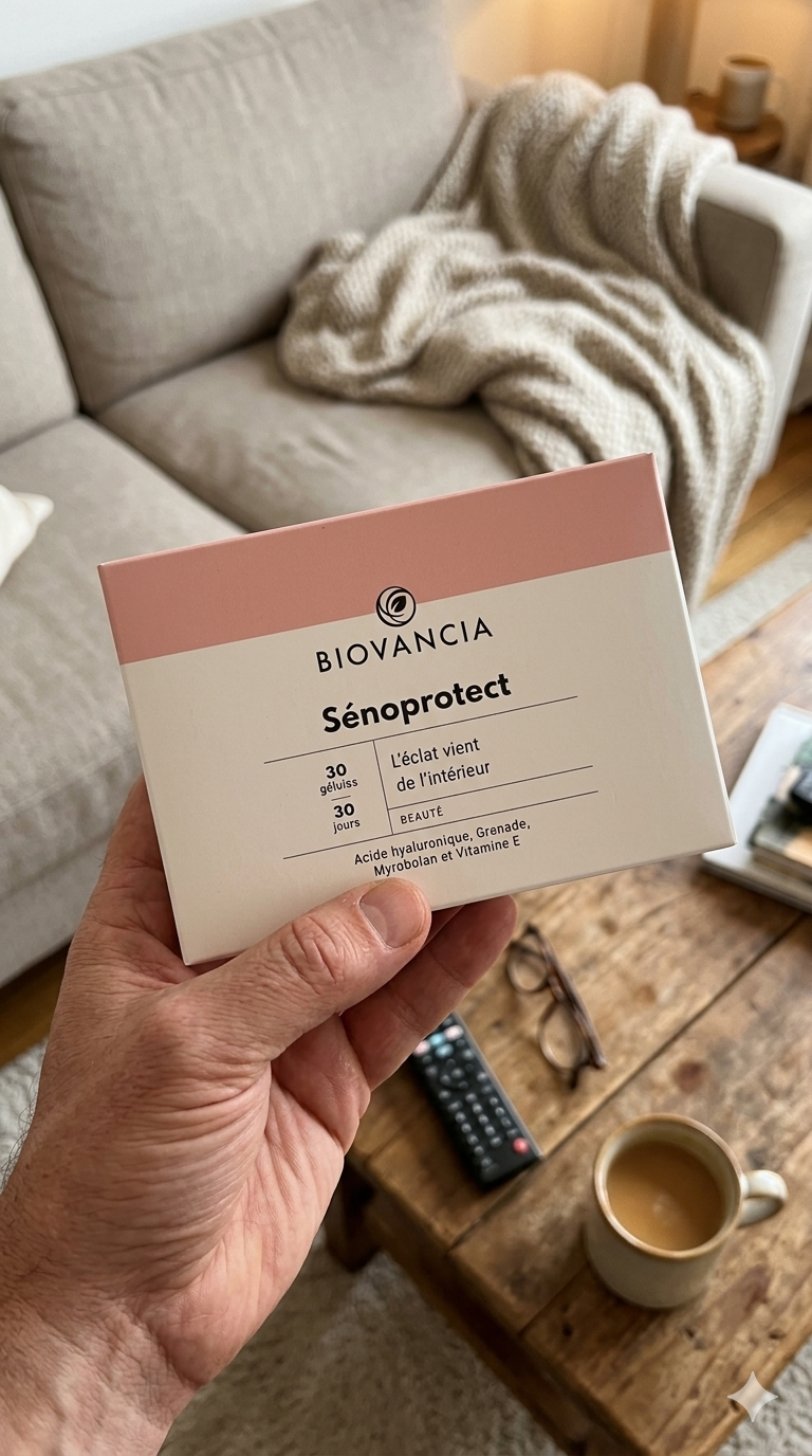 Sénoprotect Biovancia avis - test complet complément anti-âge nouvelle génération 4 actifs Acide hyaluronique extrait grenadier extrait myrobolan vitamine E hydratation peau vieillissement cutané